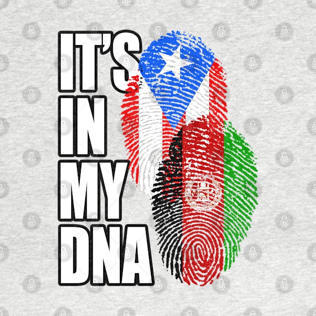 Puerto Rican And Afghan Mix DNA Flag Heritage Gift by Just Rep It!!